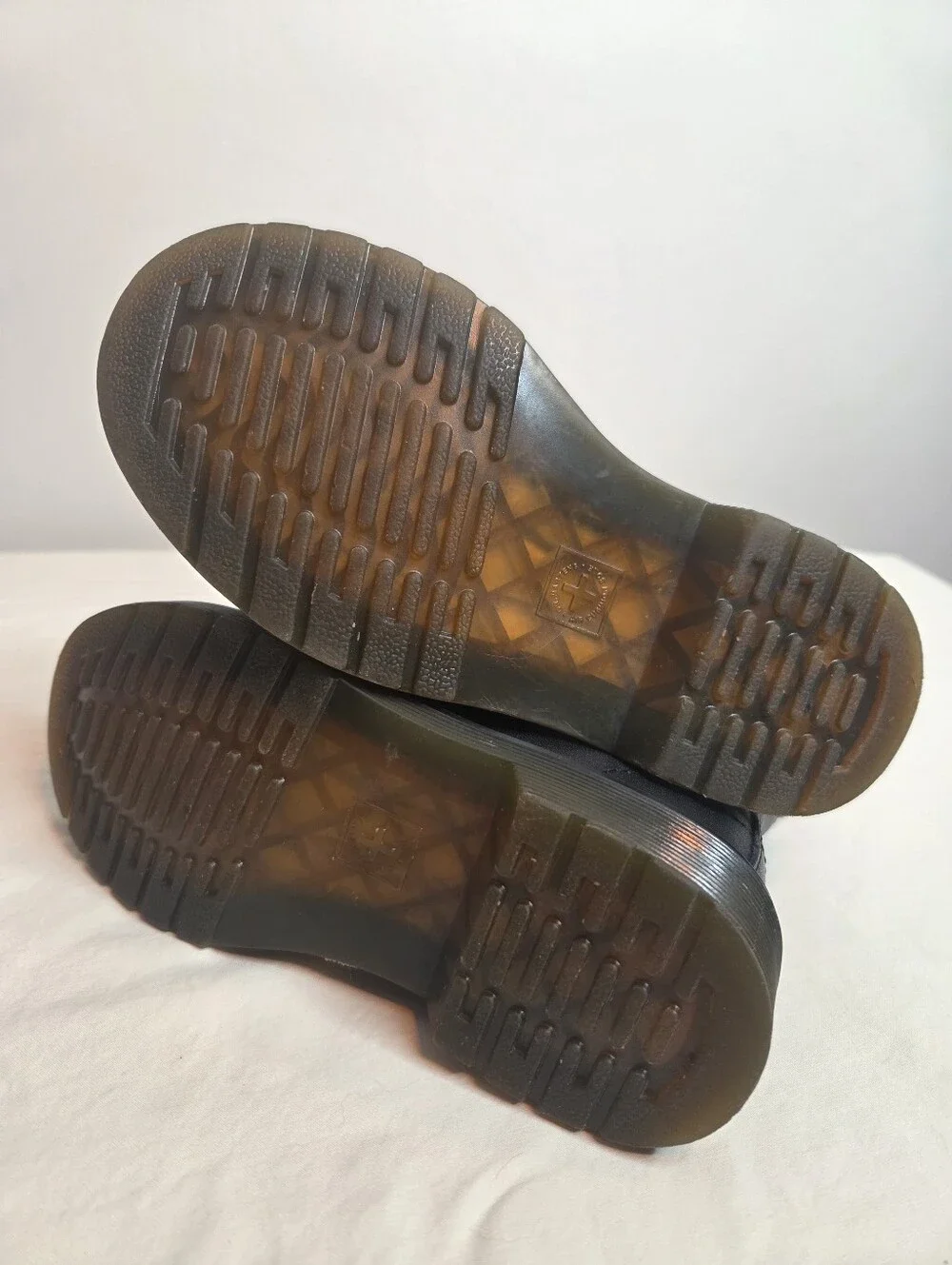 Dr. Martens Kids Black Leather Lace Up Zip Combat Boots Size 12